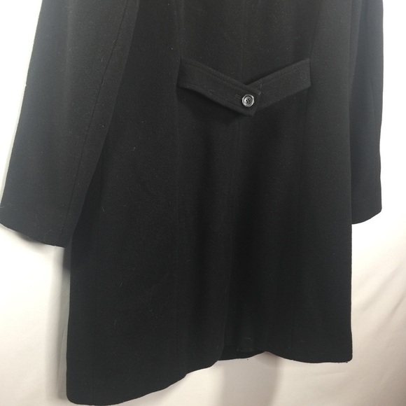 Fleet Street Wool Size Large Petite Black Pea Coat - Picture 12 of 13